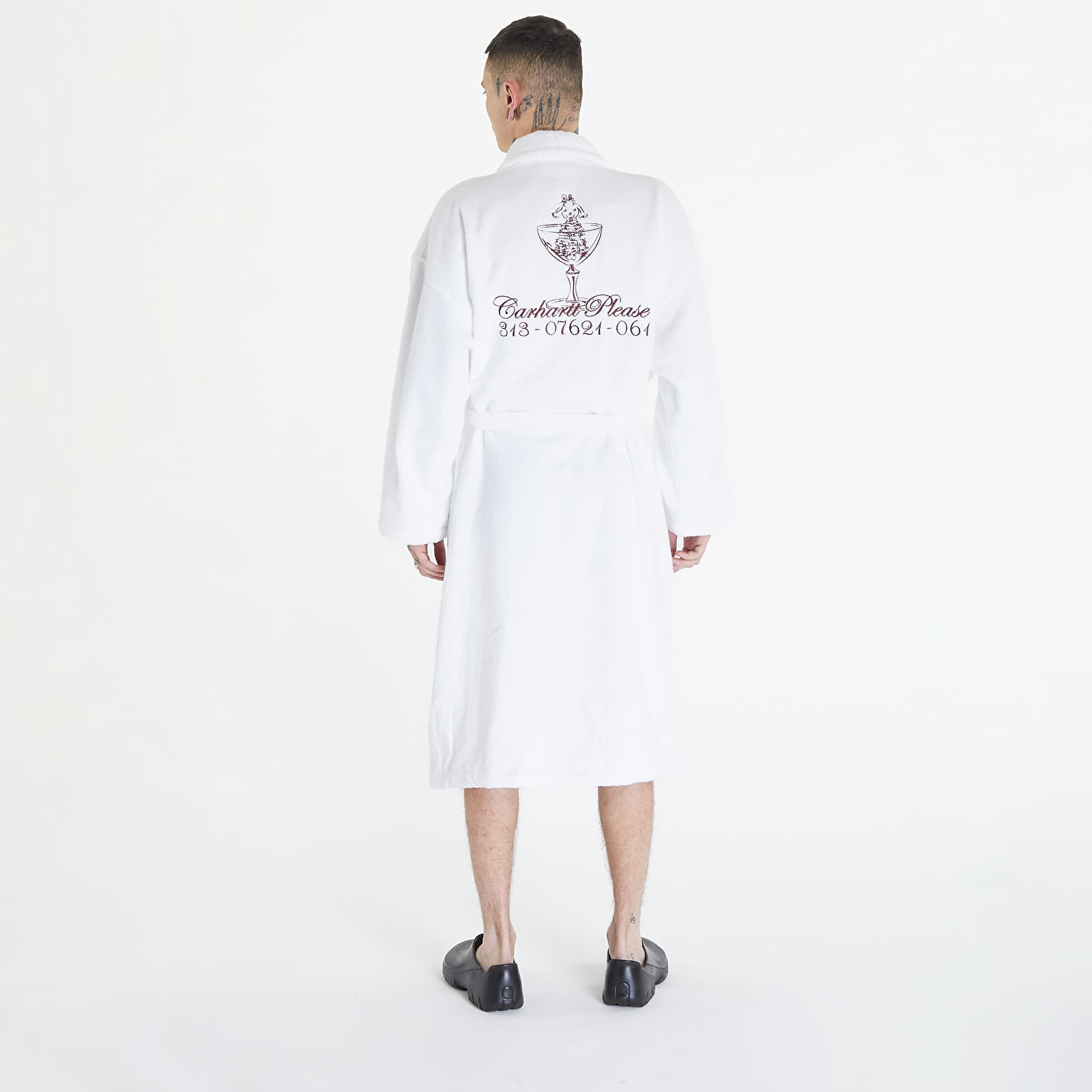Pyjamas Carhartt WIP Carhartt Please Bathrobe UNISEX White/ Bordeaux