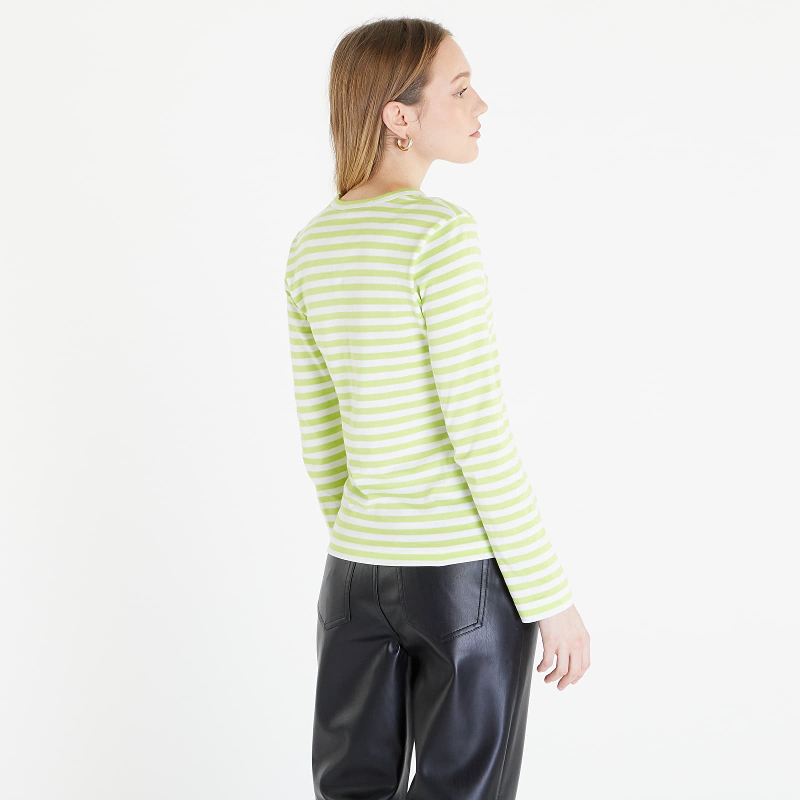T-Shirts Comme des Garçons PLAY Heart Logo Tee Lime/ White