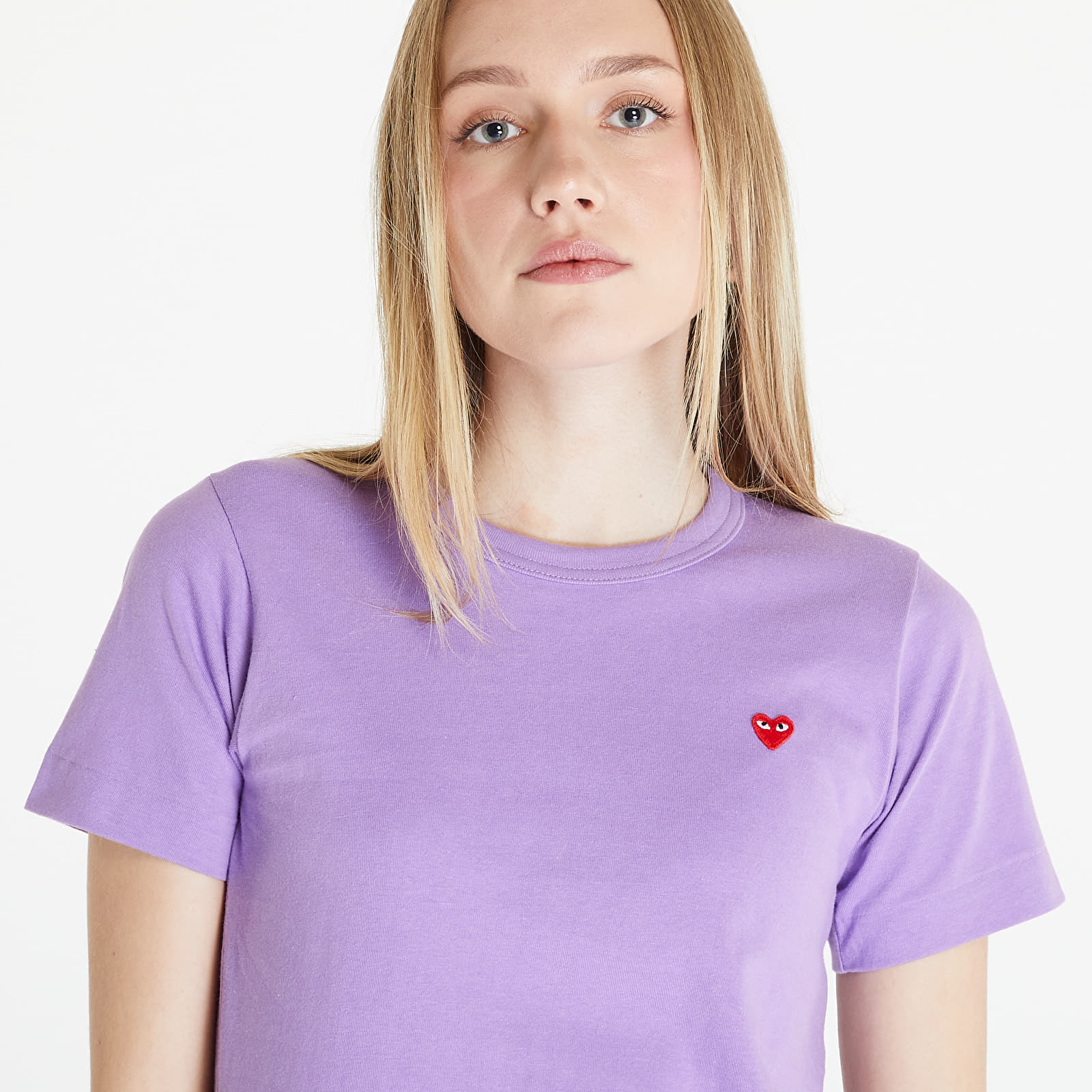 T-Shirts Comme des Garçons PLAY Heart Logo Short Sleeve Tee Lavender
