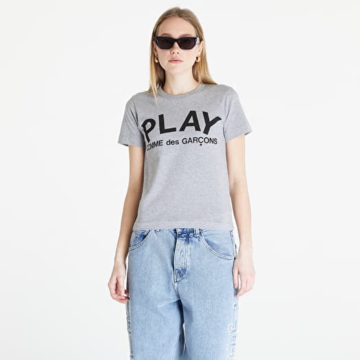Póló Comme des Garçons PLAY Heart Logo Short Sleeve Tee Grey