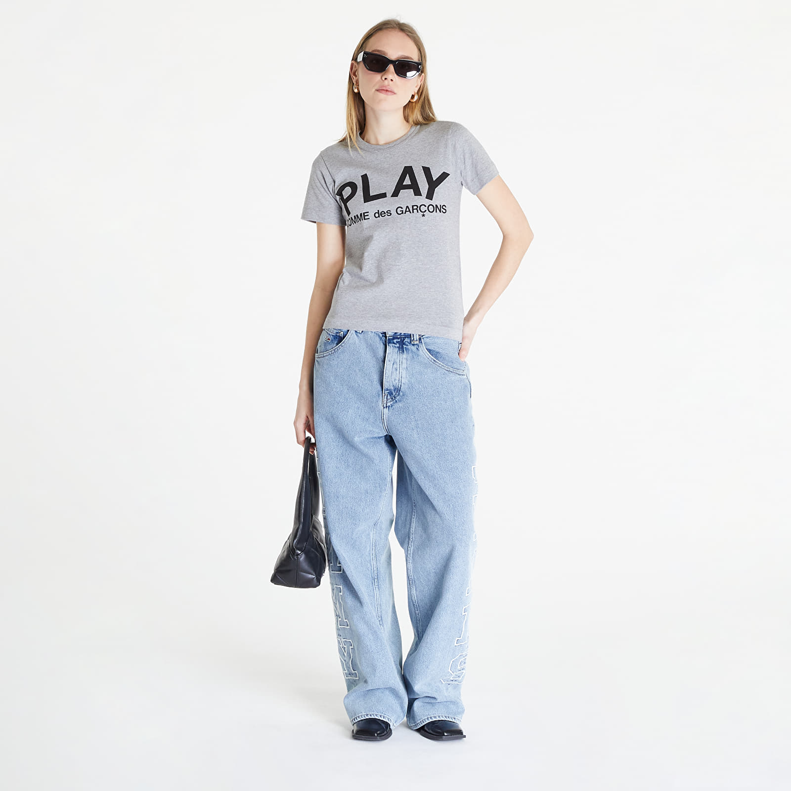 Tričká Comme des Garçons PLAY Heart Logo Short Sleeve Tee Grey