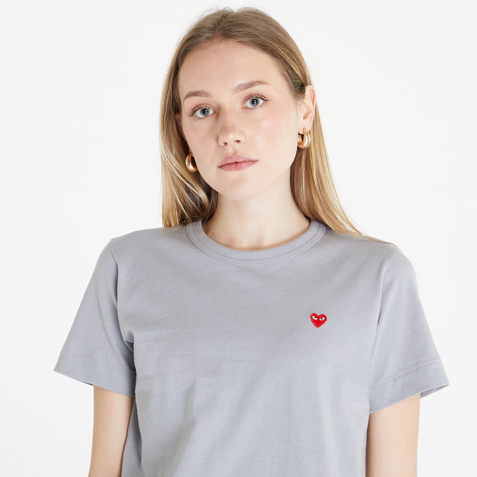Comme des Gar ons PLAY Heart Logo Short Sleeve Tee