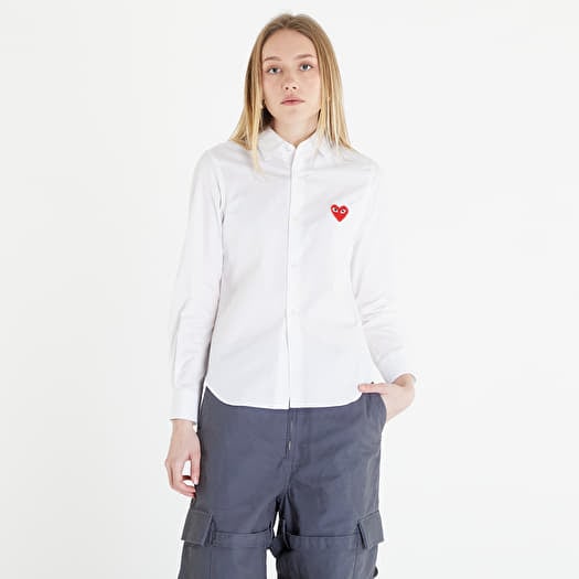 Košile Comme des Garçons PLAY Heart Logo Shirt White