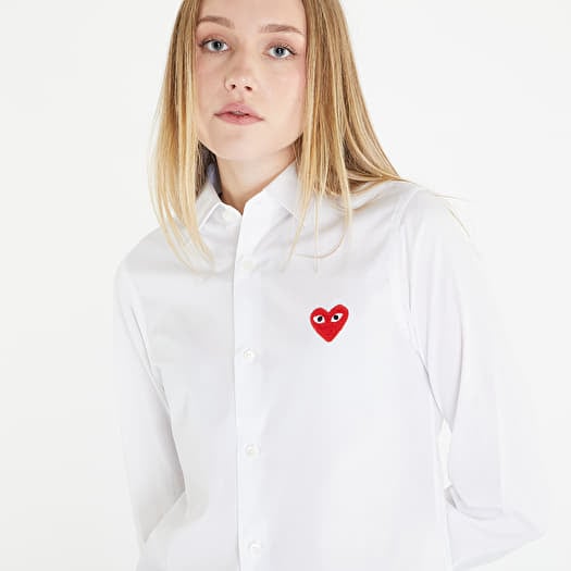 Shirts Comme des Gar ons PLAY Heart Logo Shirt White Footshop