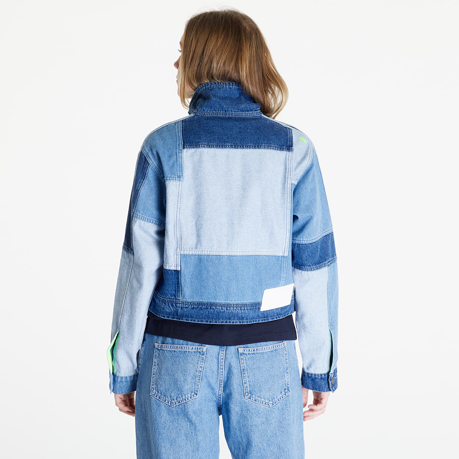 Kapucnis pulóverek és pulcsik adidas x KSENIASCHNAIDER Denim Patchwork Track Top Blue Denim