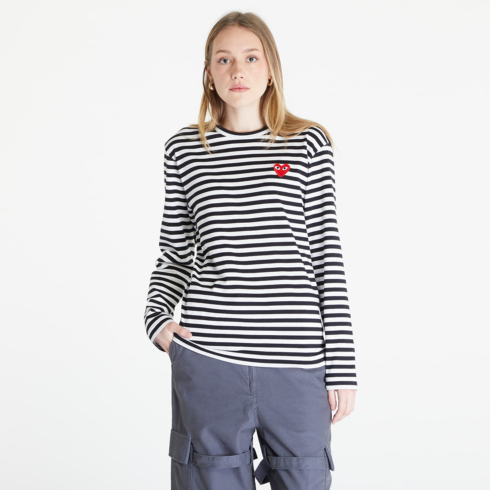 T-Shirts Comme des Garçons PLAY Long Sleeve Tee UNISEX Black/ White