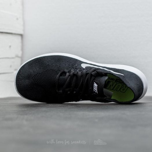 Nike women's free rn flyknit 2017 running shoes - black/white hot sale