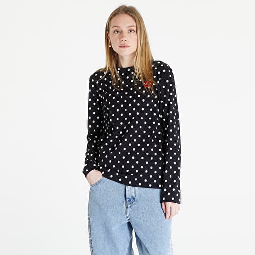 T shirts Comme des Gar ons PLAY Heart Logo Long Sleeve Tee UNISEX