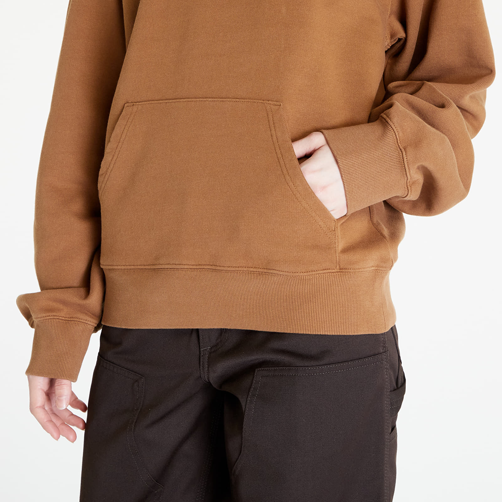 Kapucnis pulóverek és pulcsik Carhartt WIP Hooded Onyx Script Sweat UNISEX Hamilton Brown/ Black