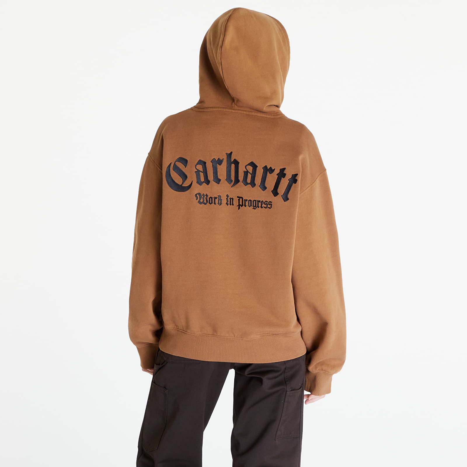 Kapucnis pulóverek és pulcsik Carhartt WIP Hooded Onyx Script Sweat UNISEX Hamilton Brown/ Black