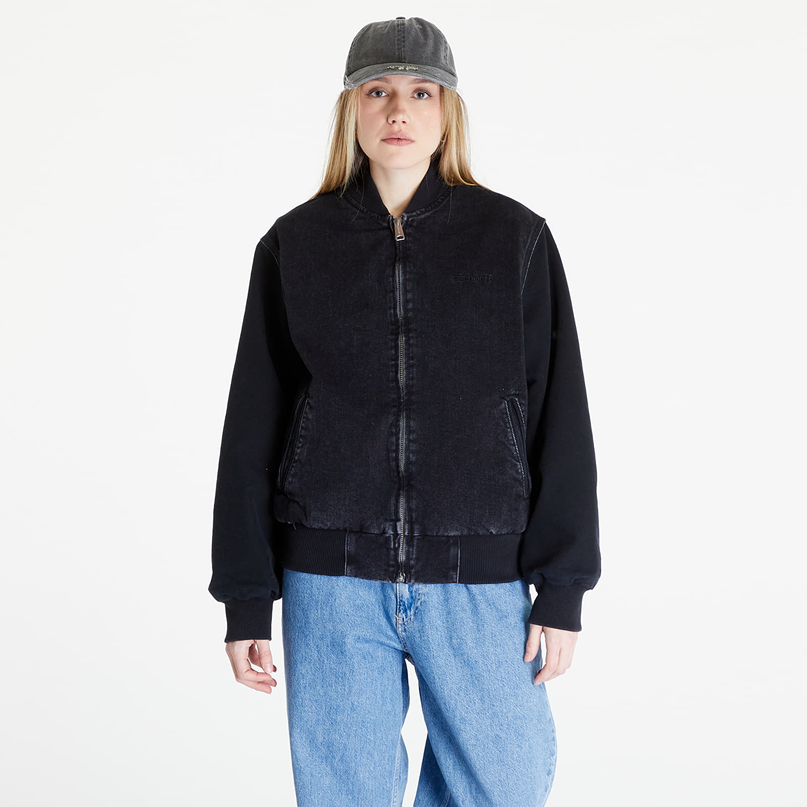 Bombery Carhartt WIP Paxon Bomber Jacket UNISEX Black/ Black Stone Washed