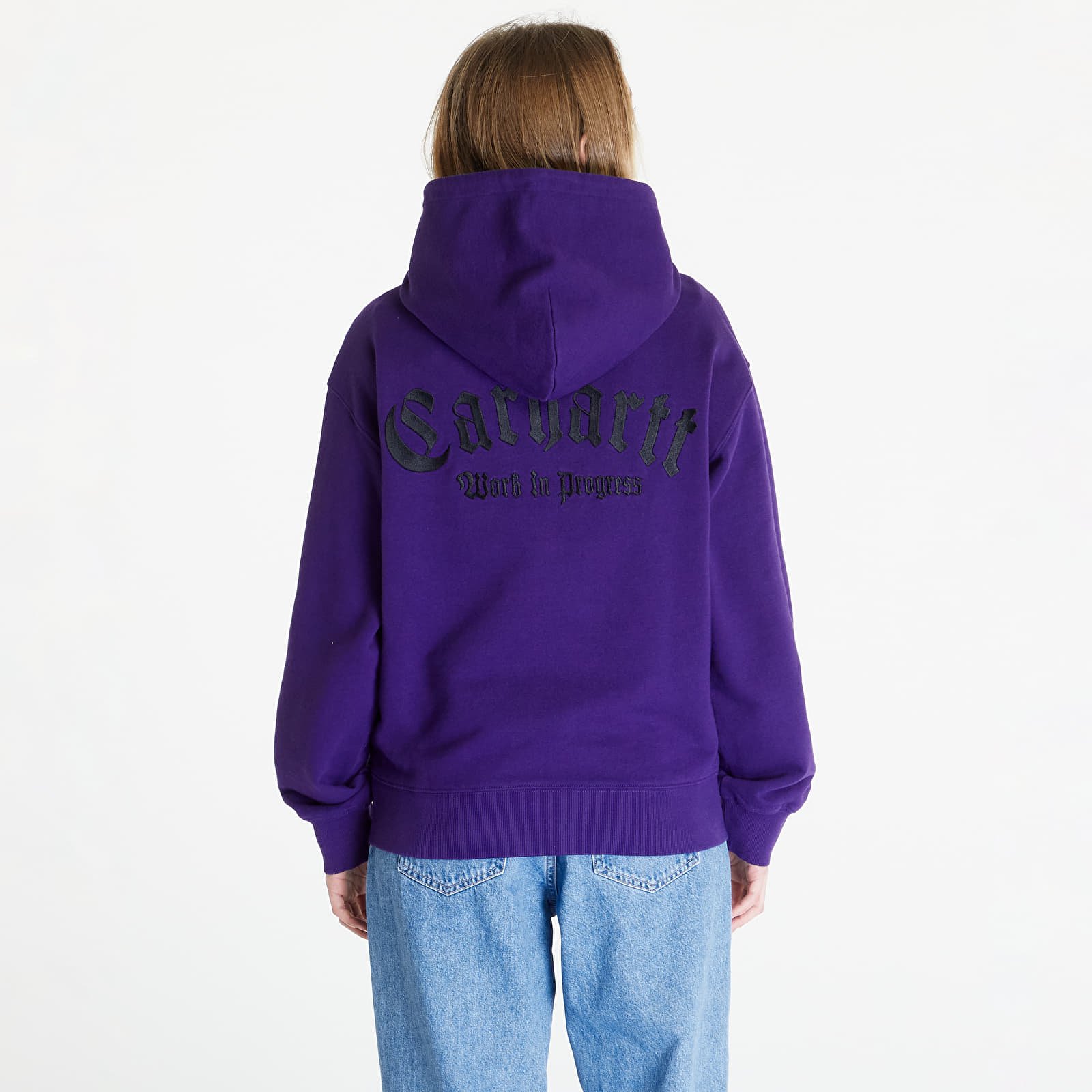 Džemperiai su gobtuvais ir džemperiai Carhartt WIP Hooded Onyx Script Sweat UNISEX Tyrian/ Black