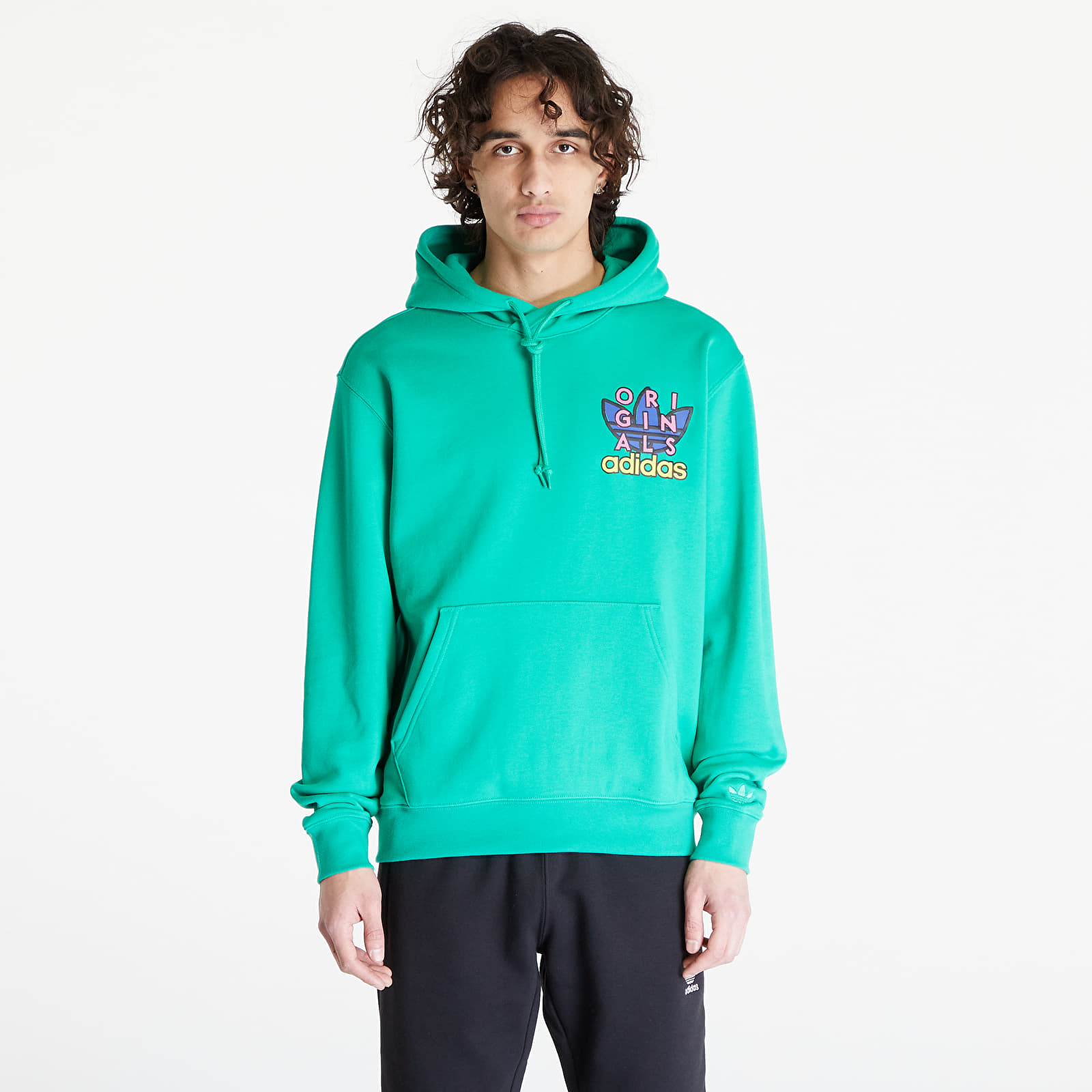 adidas Originals - trefoil hoodie semi screaming green