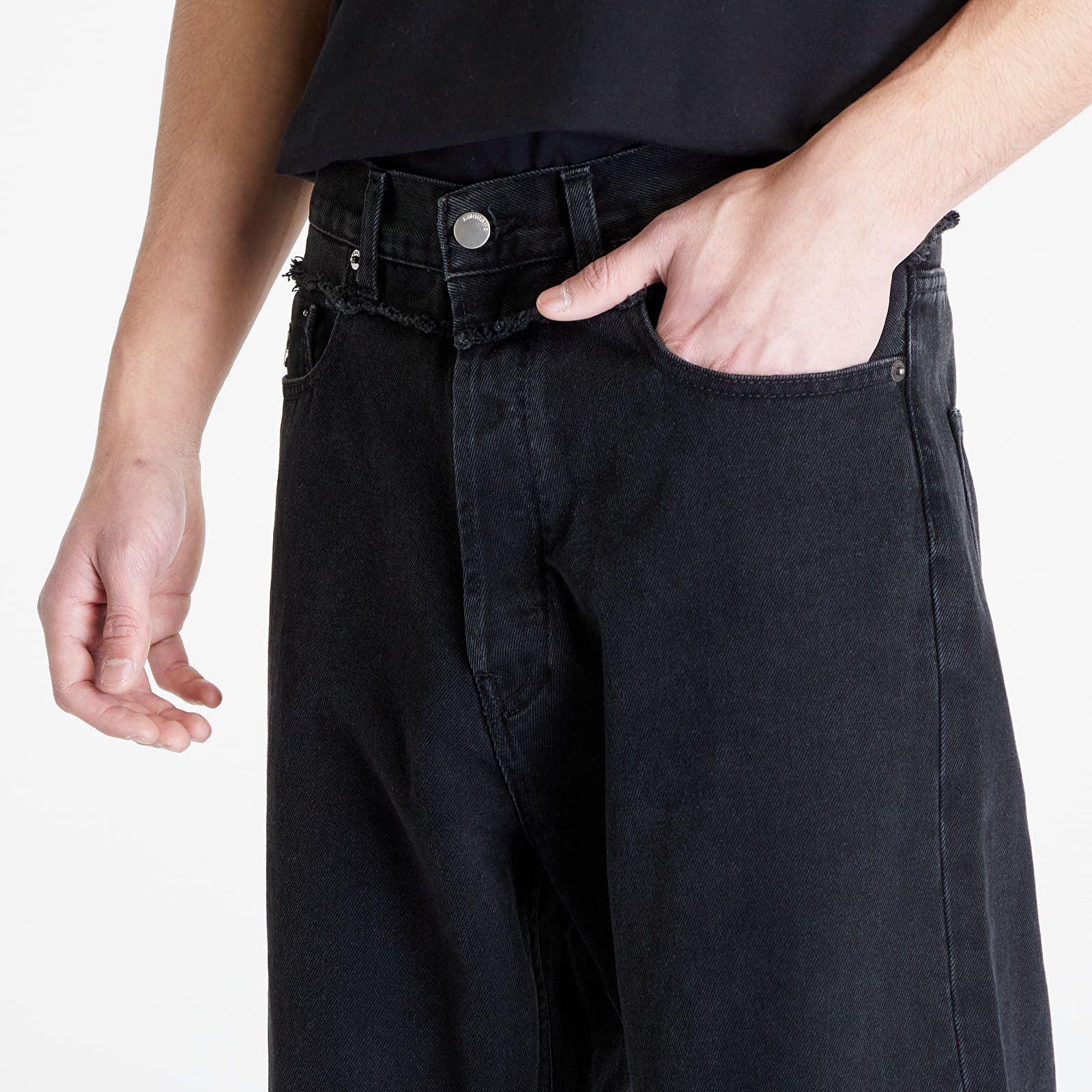 Jeansy Ambush Waist Detail Denim Pants Black/ No Color