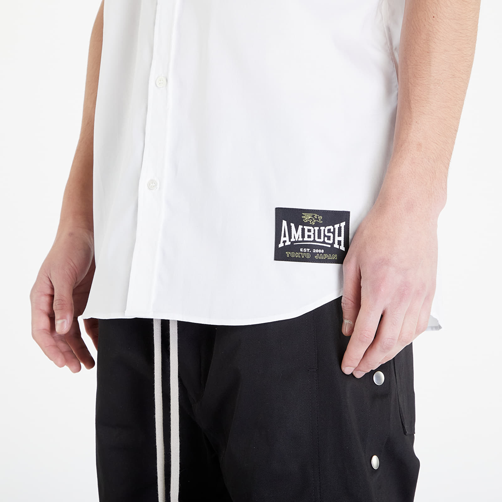 Košile Ambush Emblem Shortsleeve Shirt  Blanc De Blanc Insignia Blue