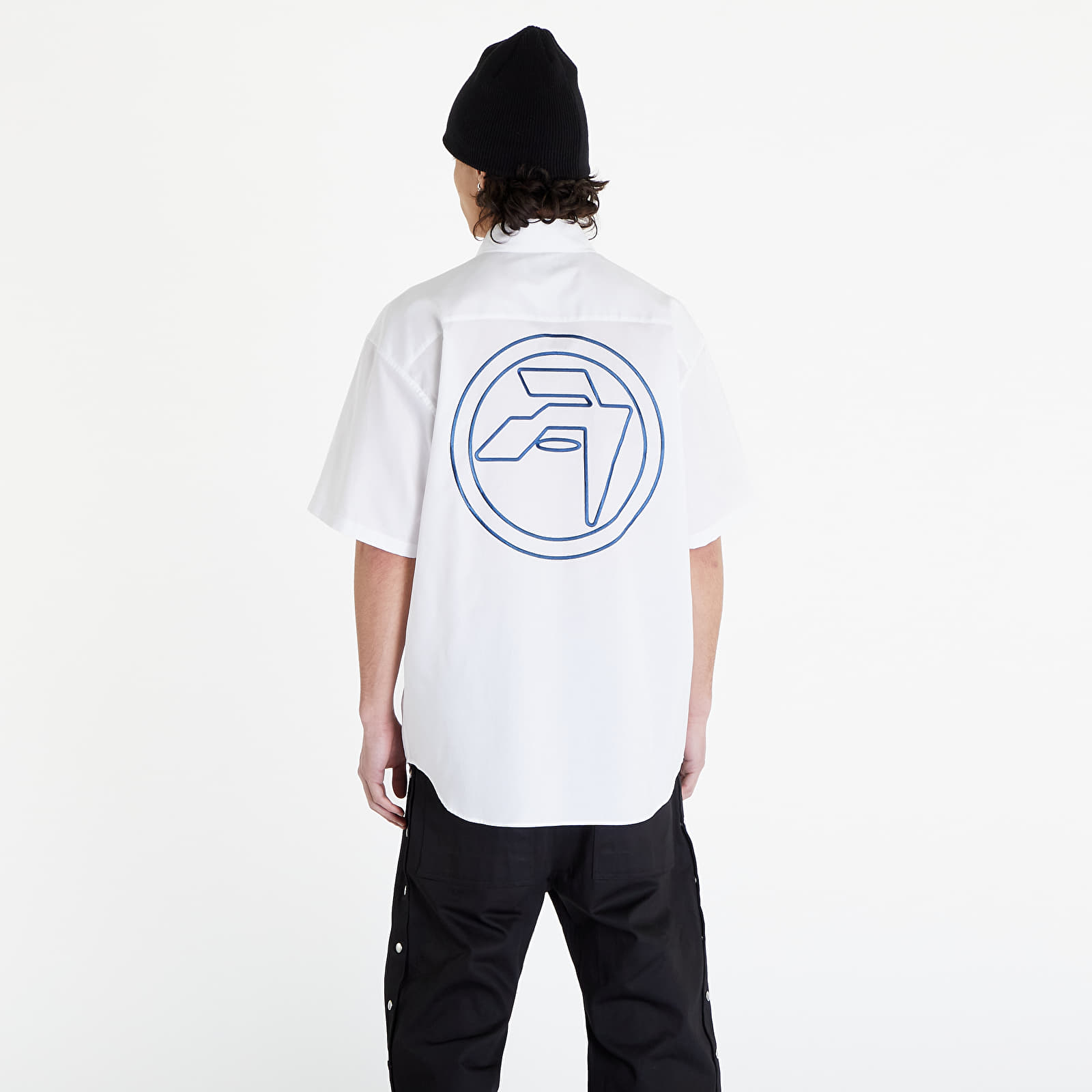 Košile Ambush Emblem Shortsleeve Shirt  Blanc De Blanc Insignia Blue