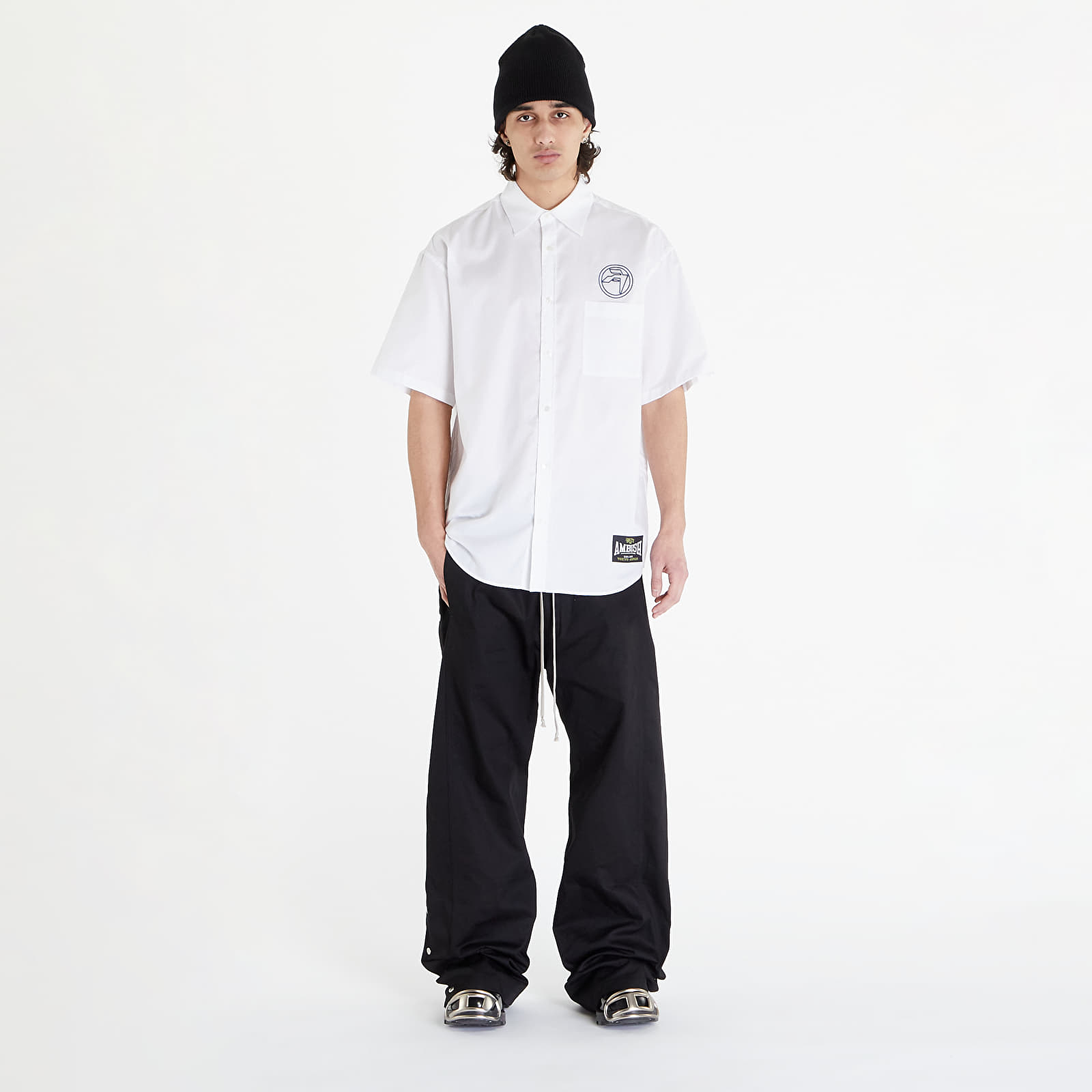 Košile Ambush Emblem Shortsleeve Shirt  Blanc De Blanc Insignia Blue