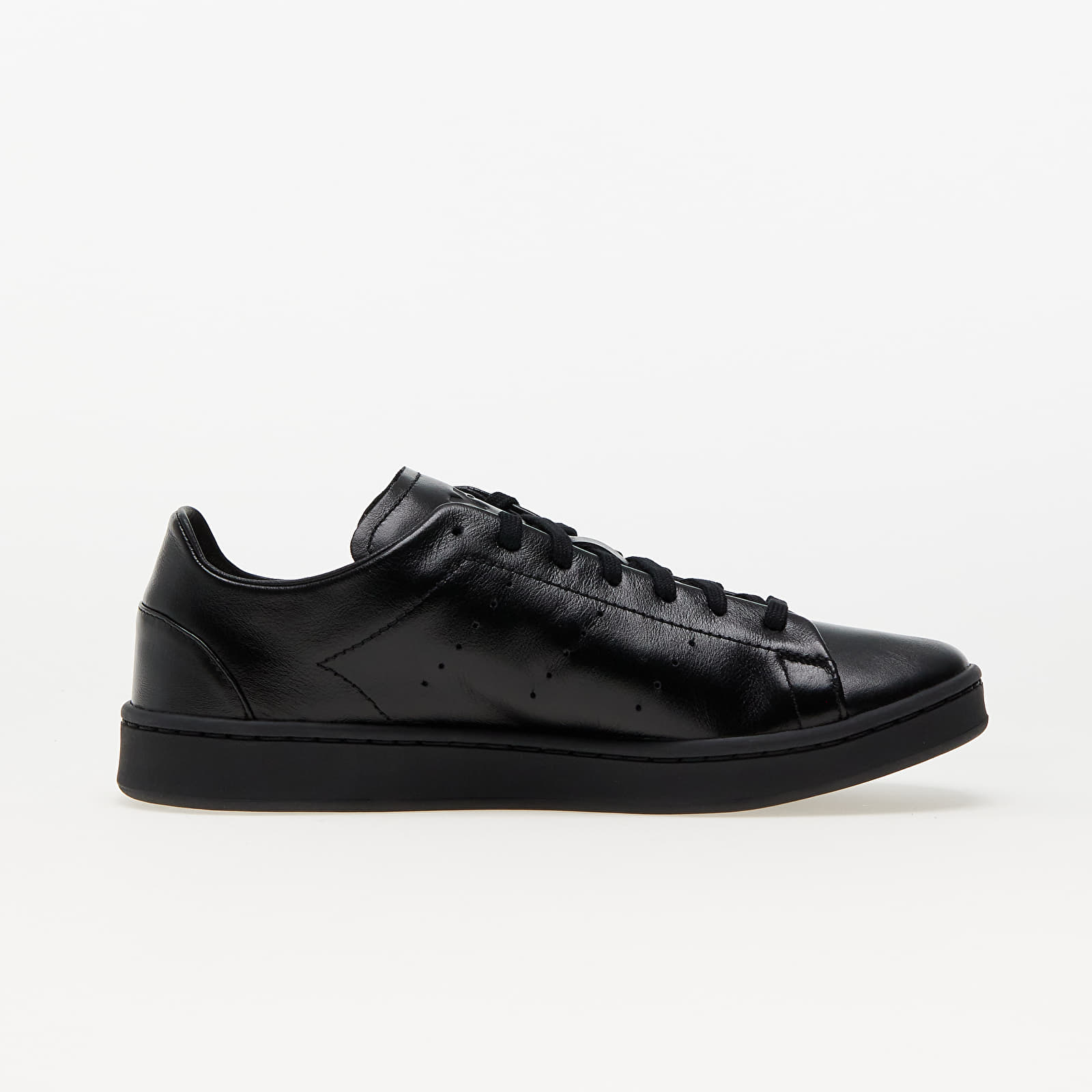 Mens adidas black stan smith trainers on sale