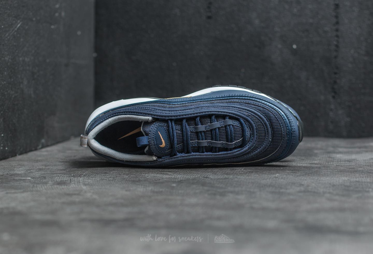 Herren Sneaker und Schuhe Nike Air Max 97 Midnight Navy/ Metallic Gold