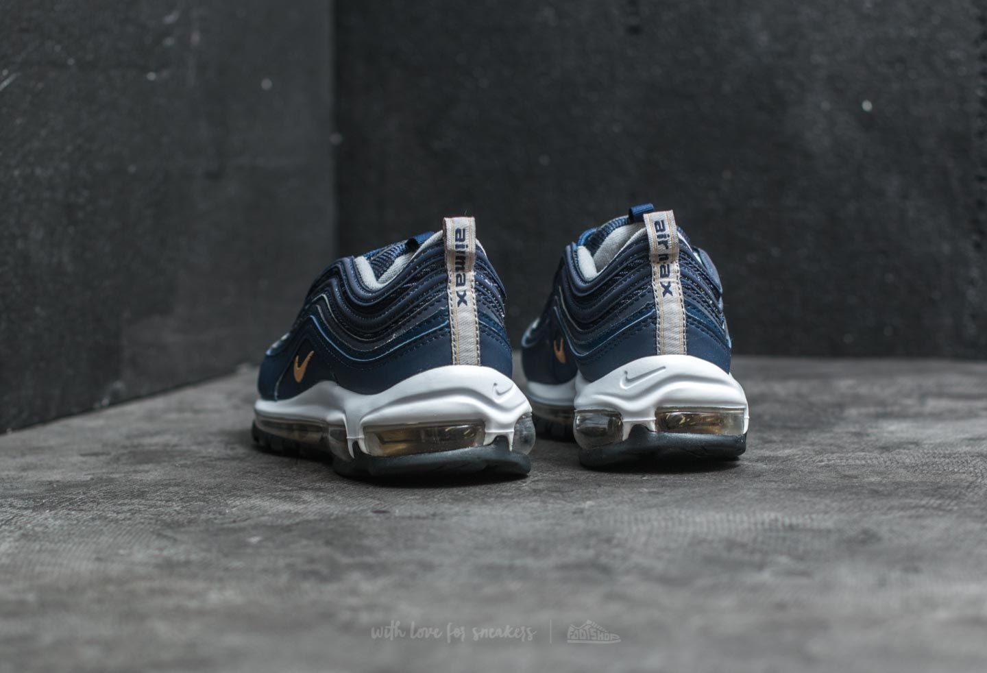 Herren Sneaker und Schuhe Nike Air Max 97 Midnight Navy/ Metallic Gold