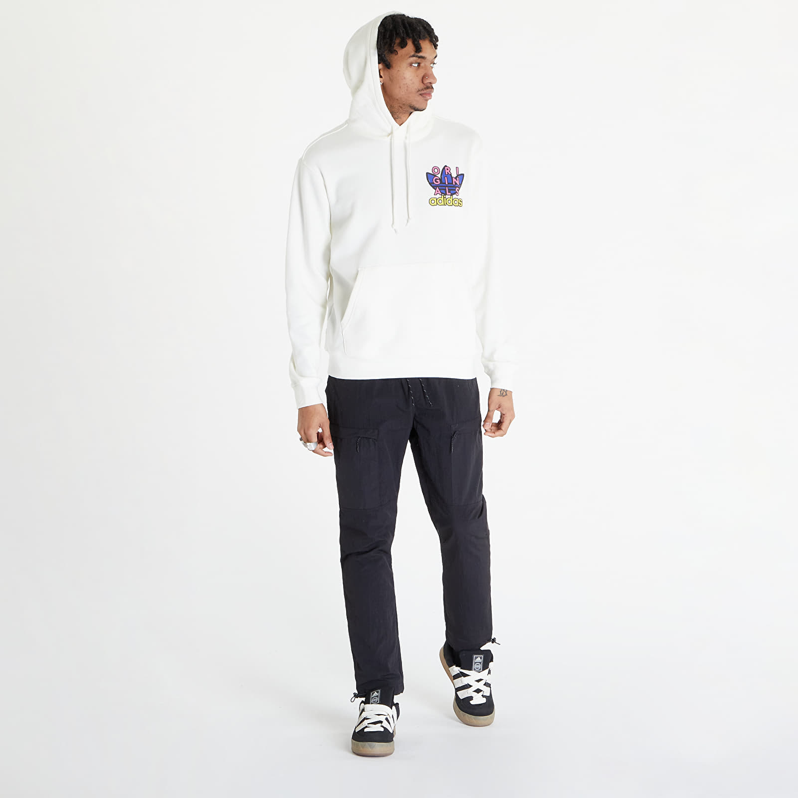Džemperiai su gobtuvais ir džemperiai adidas Trefoil Hood 1 Off White