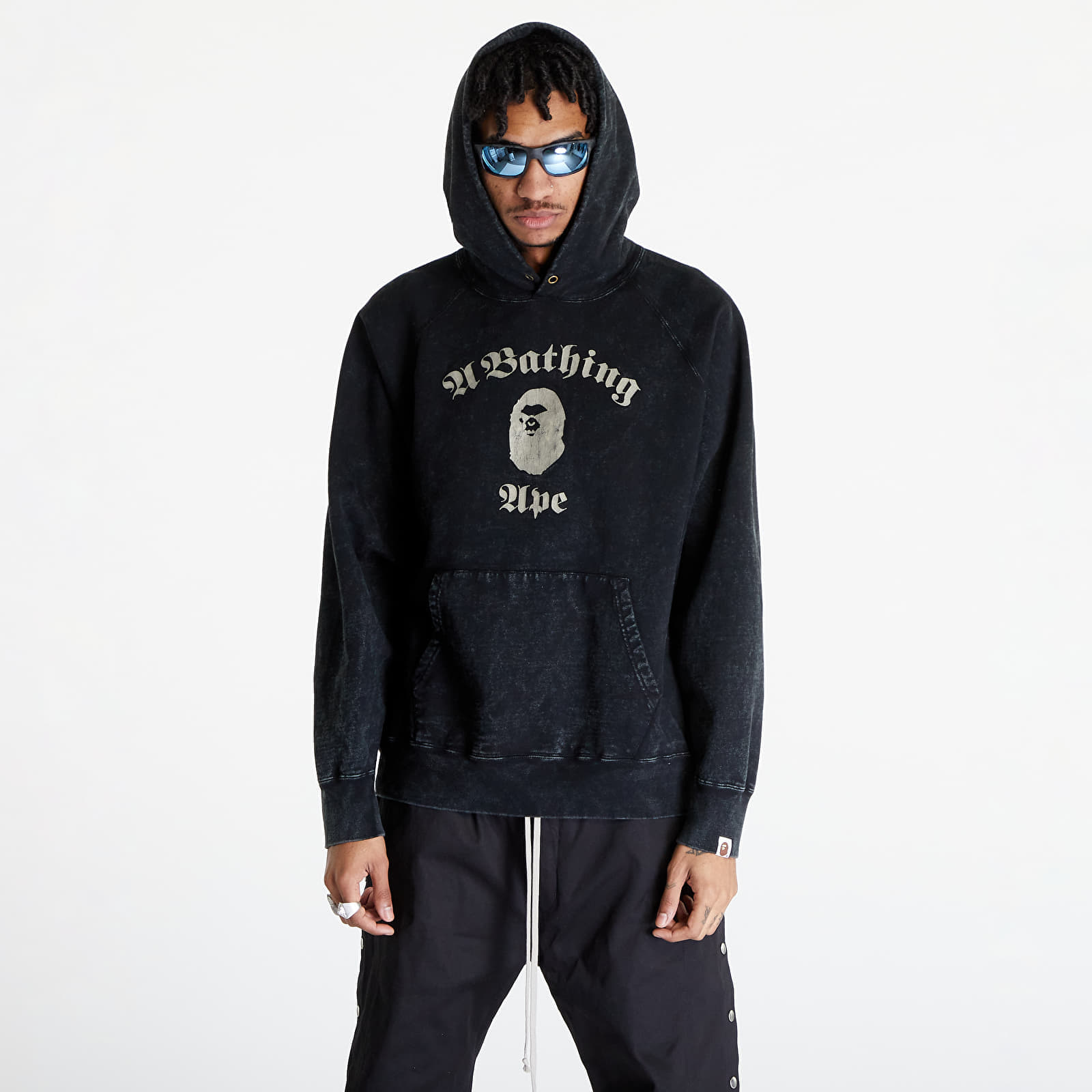 Суитшърти A BATHING APE A Bathing Ape Overdye Pullover Relaxed Fit Hoodie Black