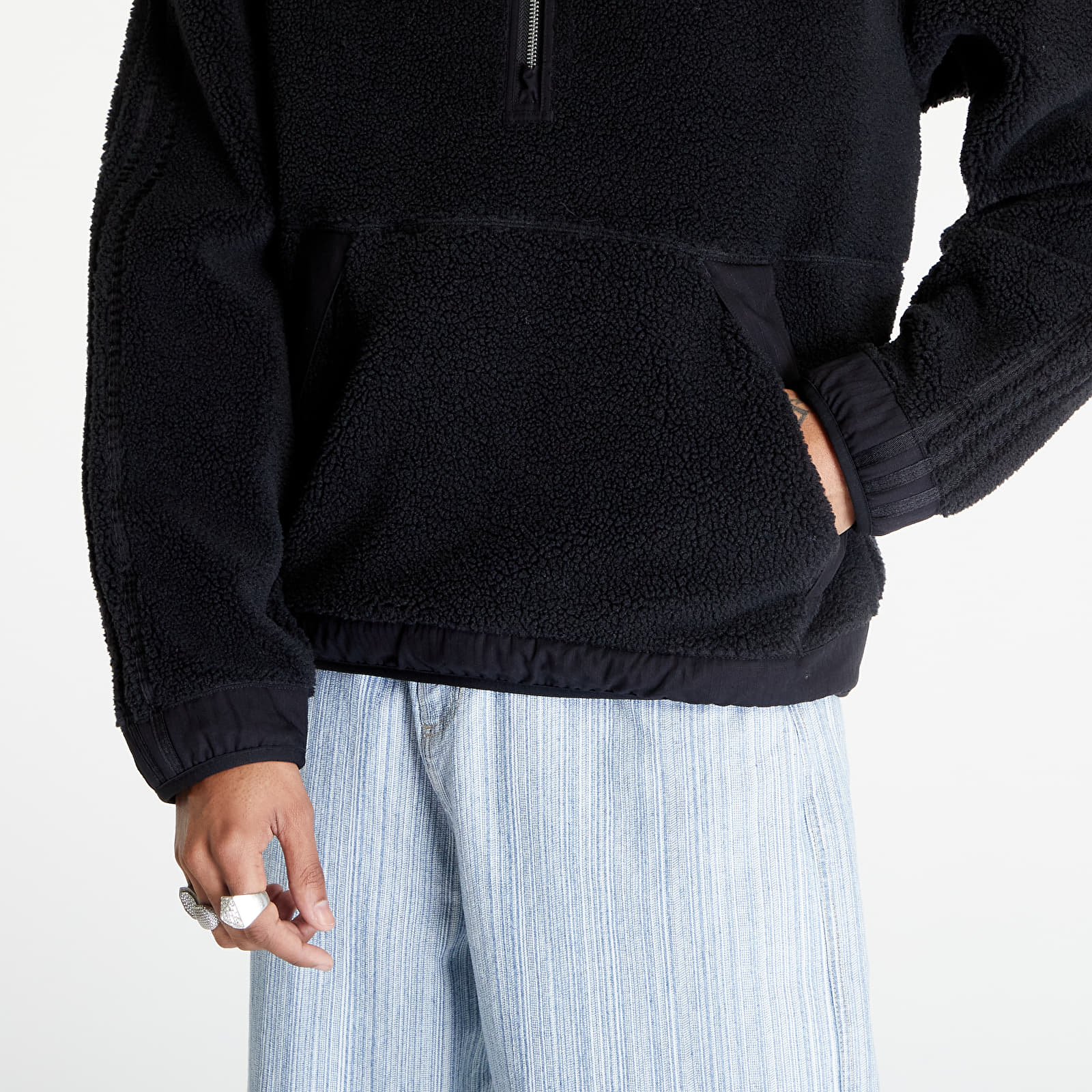 Hoodies and sweatshirts  adidas Premium Essentials+ Classics Half-Zip Hoodie Black