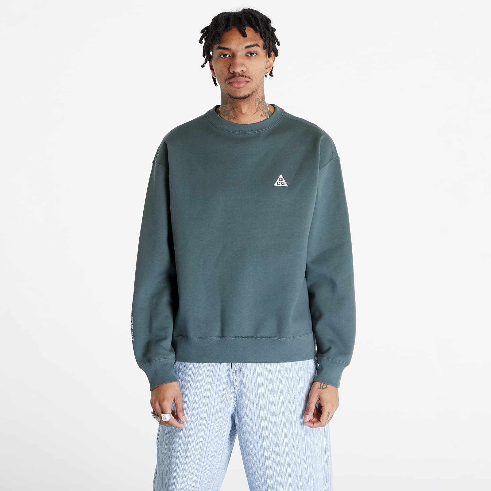 Mikiny Nike ACG Therma-FIT Fleece Crew Vintage Green/ Vintage Green/ Summit White