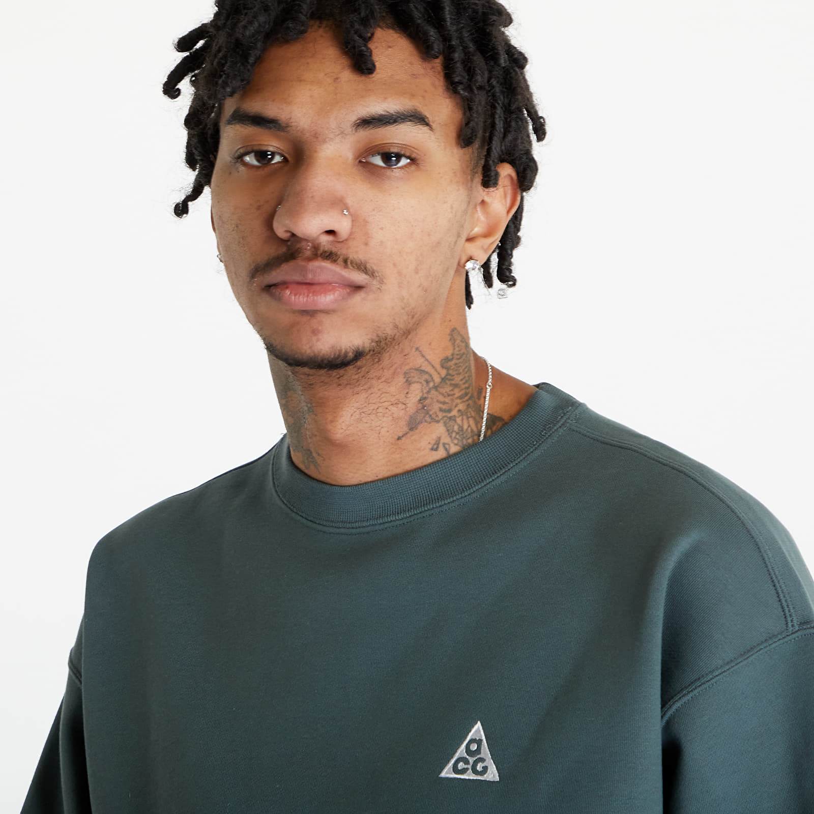 Mikiny Nike ACG Therma-FIT Fleece Crew Vintage Green/ Vintage Green/ Summit White