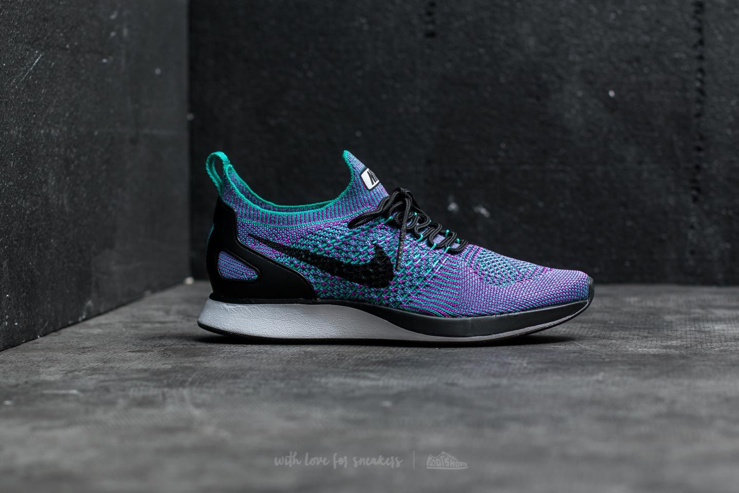 Damen Sneaker und Schuhe Nike W Air Zoom Mariah Flyknit Racer Premium Clear Jade/ Black-Vivid Purple