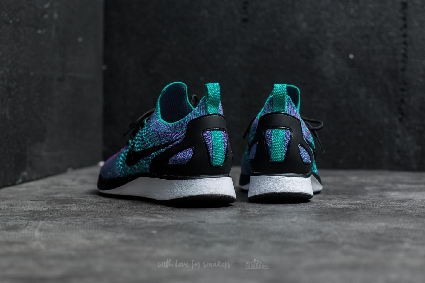 Damen Sneaker und Schuhe Nike W Air Zoom Mariah Flyknit Racer Premium Clear Jade/ Black-Vivid Purple
