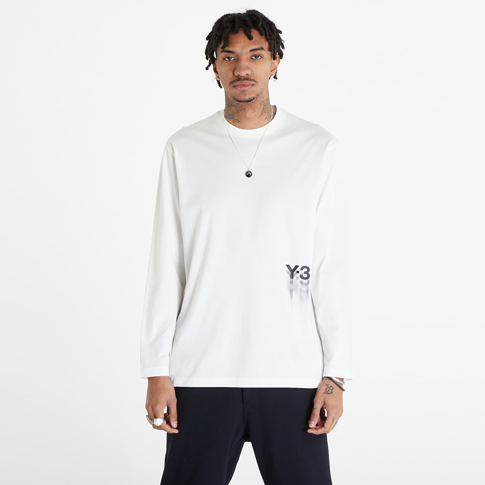 Levně Y-3 Graphic Long Sleeve Tee UNISEX Off White