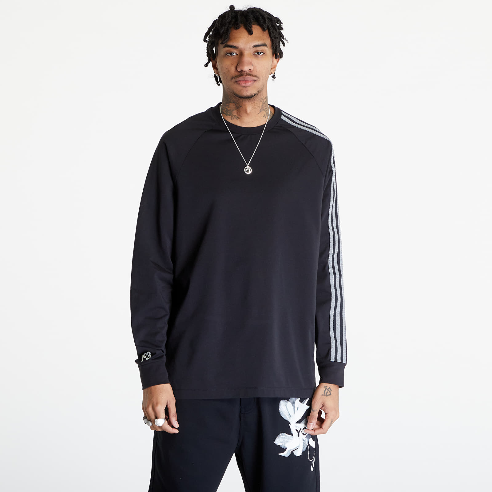 Tričká Y-3 3-Stripes Longsleeve Tee UNISEX Black/ Owhite