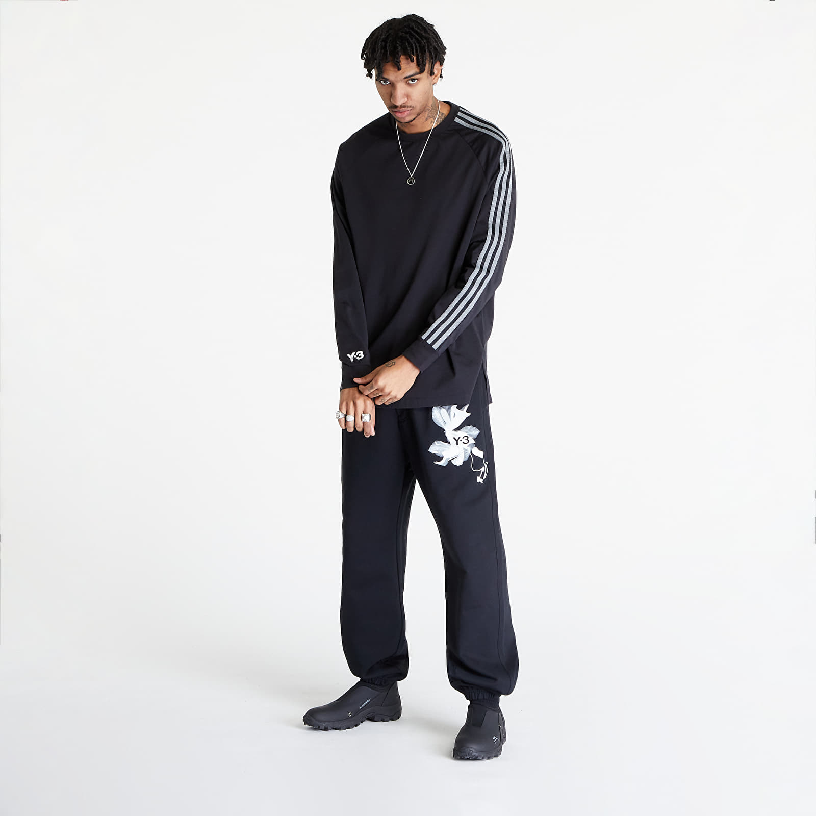 Tričká Y-3 3-Stripes Longsleeve Tee UNISEX Black/ Owhite