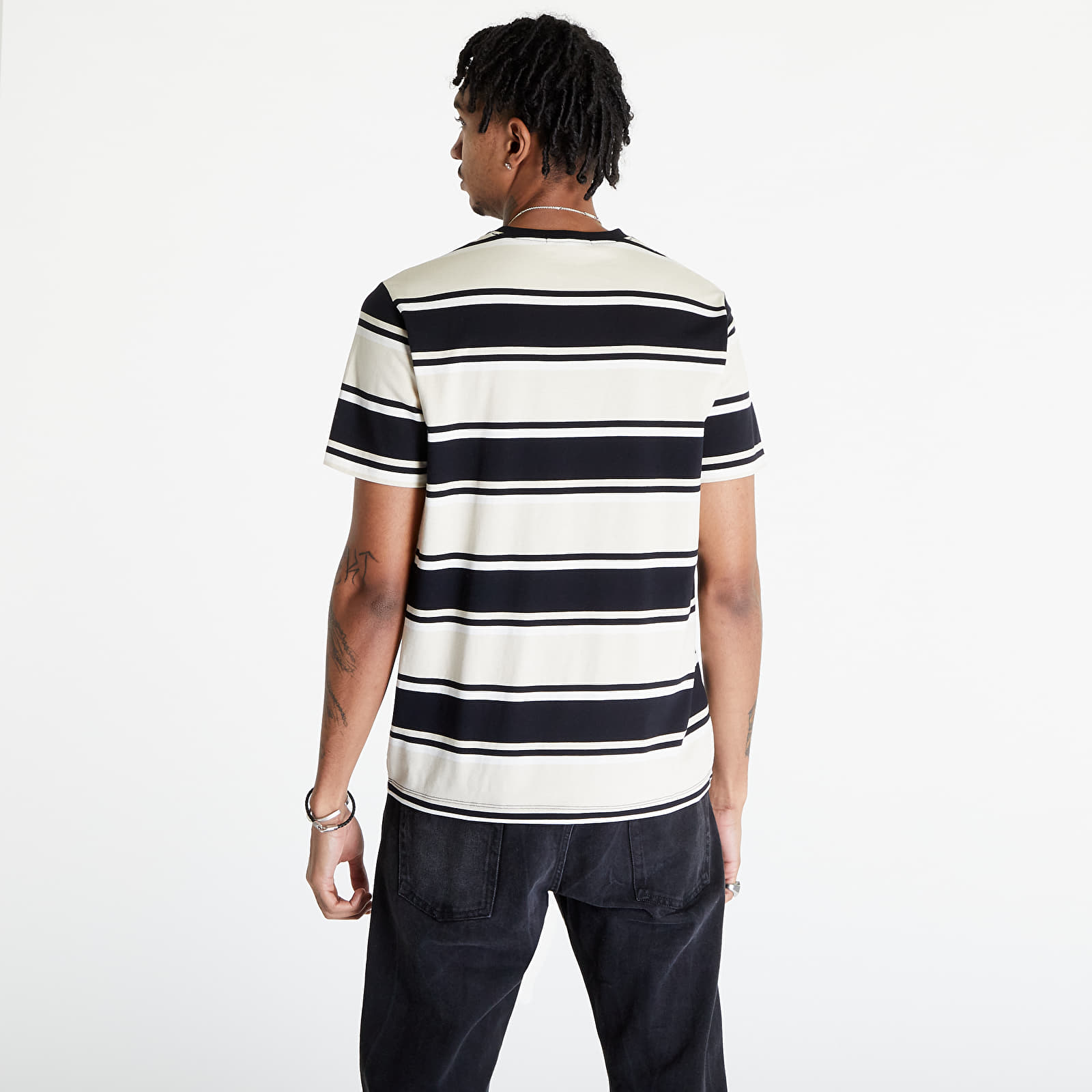 Magliette FRED PERRY Bold Stripe T-Shirt Oatmeal/ Ecru/ Black