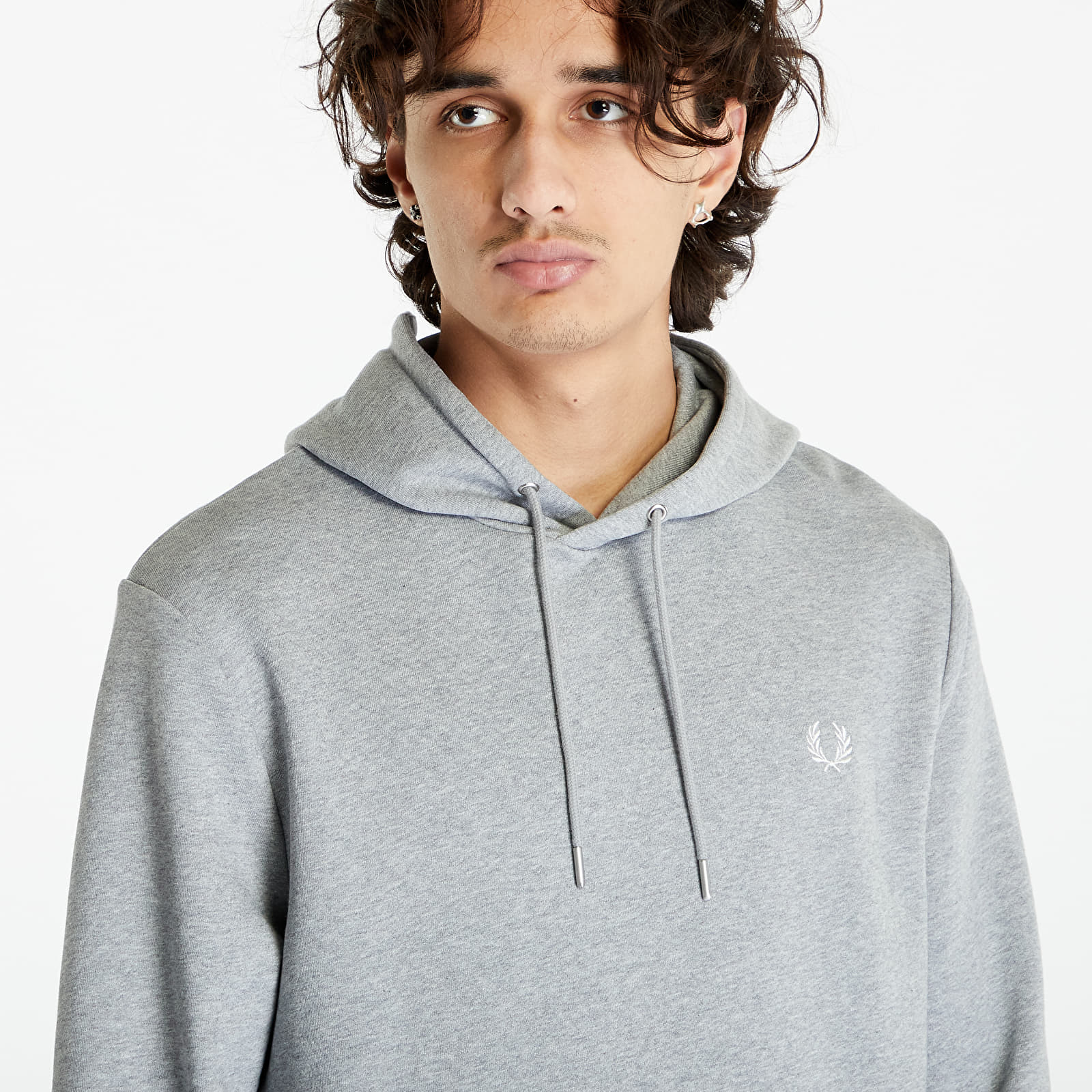 Bluzy FRED PERRY Tipped Hooded Sweatshirt Steel Marl