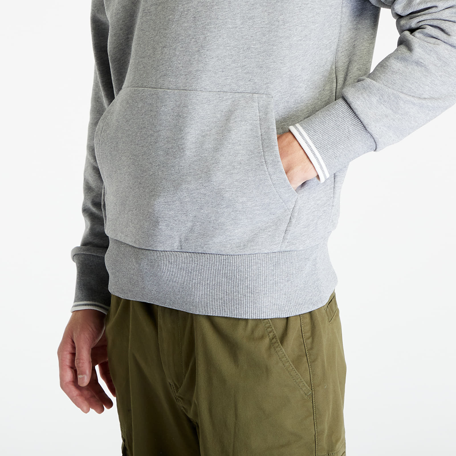 Bluzy FRED PERRY Tipped Hooded Sweatshirt Steel Marl