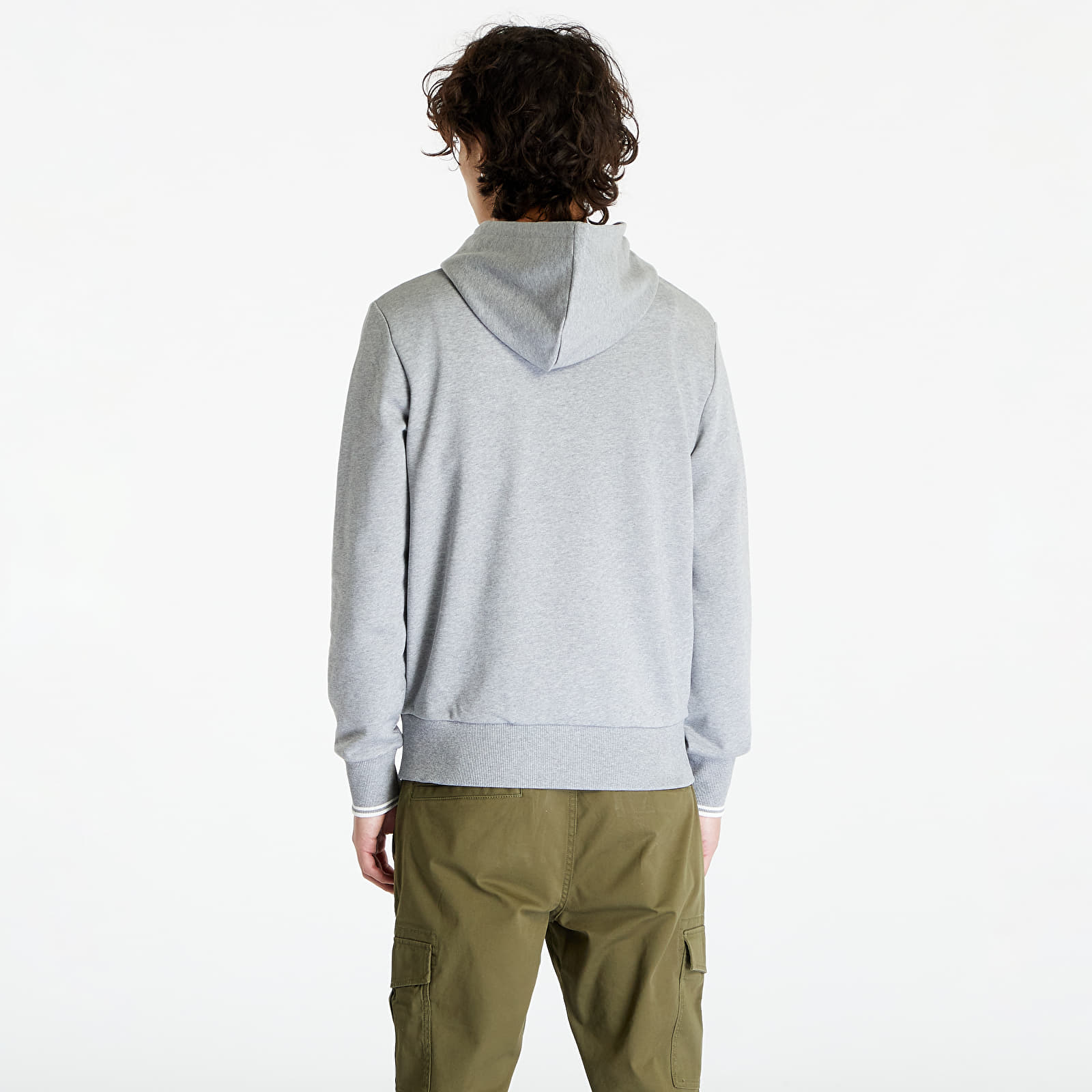 Bluzy FRED PERRY Tipped Hooded Sweatshirt Steel Marl
