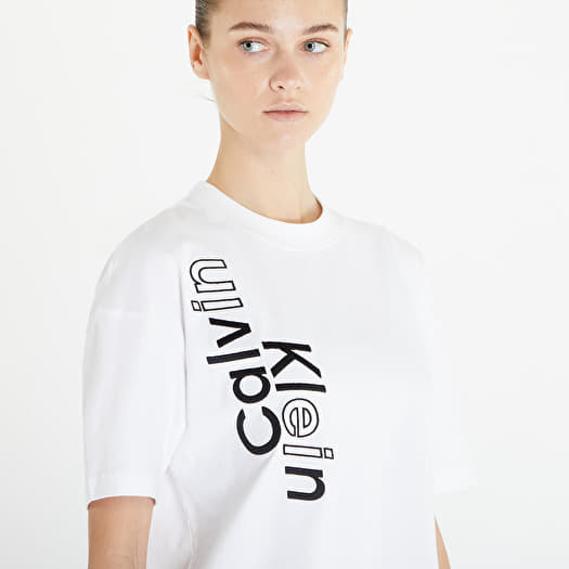 Dress Calvin Klein Jeans Multi Placement Logo Tee Dress Bright White |  Footshop