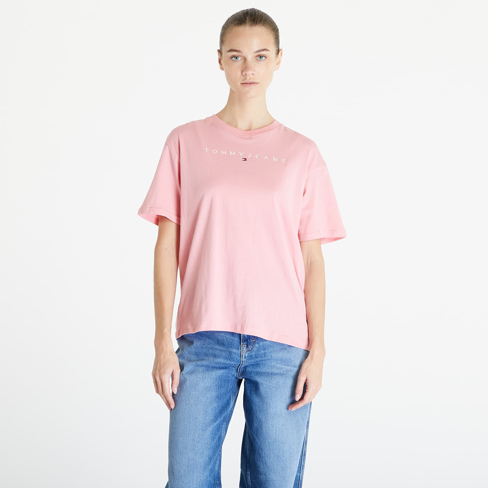 Tommy Hilfiger - Tommy Jeans Relaxed New Linear Short Sleeve Tee Tickled Pink