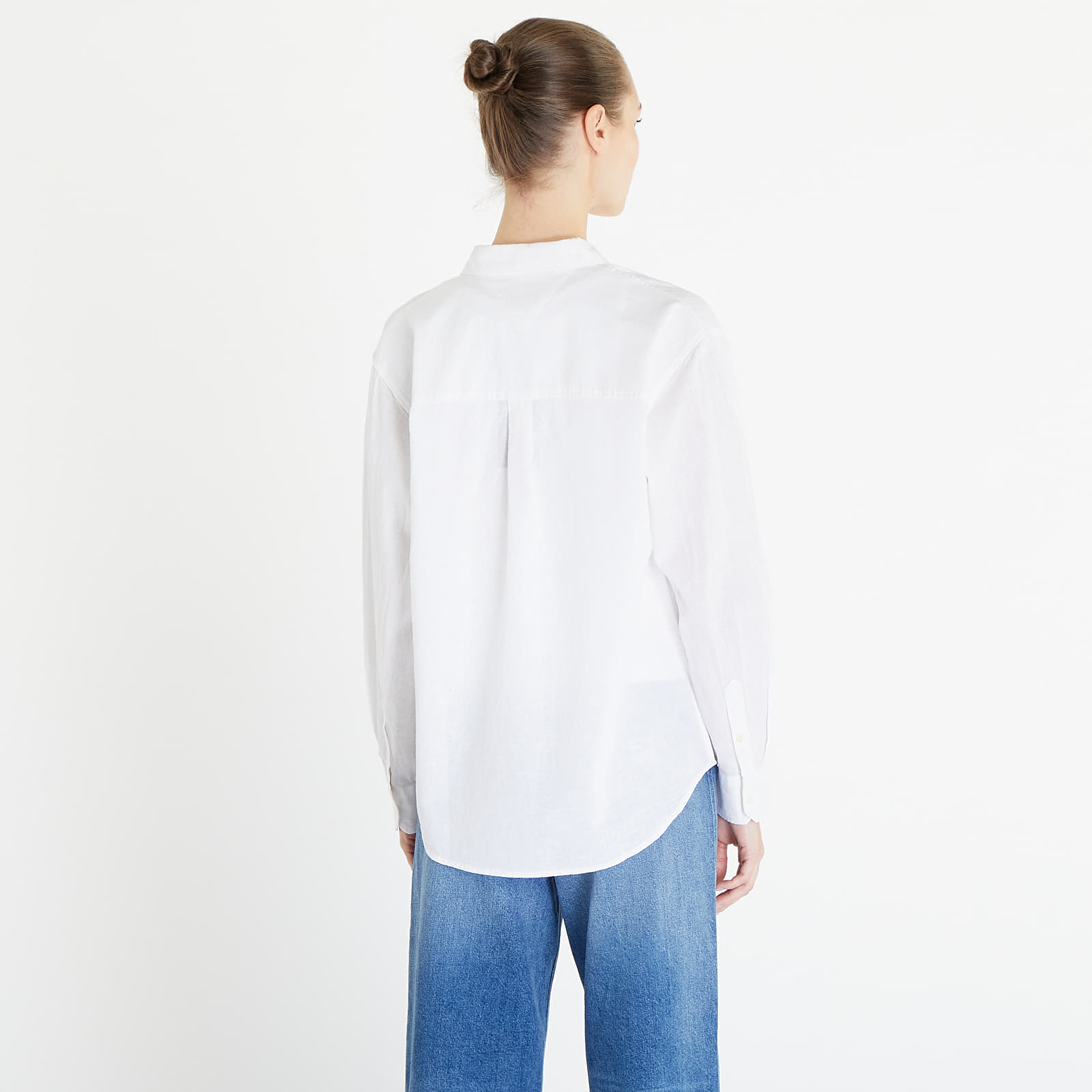 Shirts Tommy Jeans Solid Linen Blend Shirt White