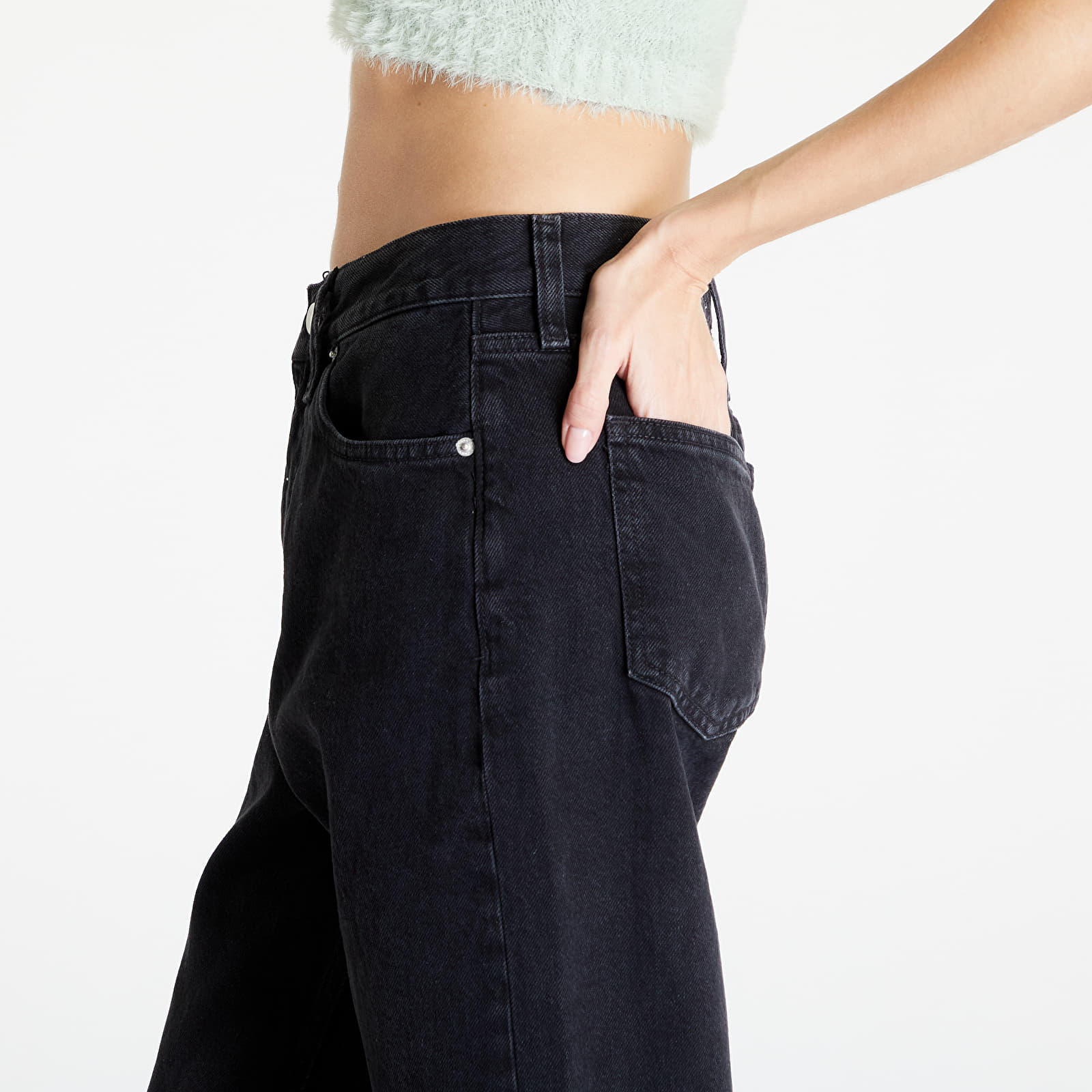 Τζιν Calvin Klein Jeans High Rise Straight Jeans Denim Black