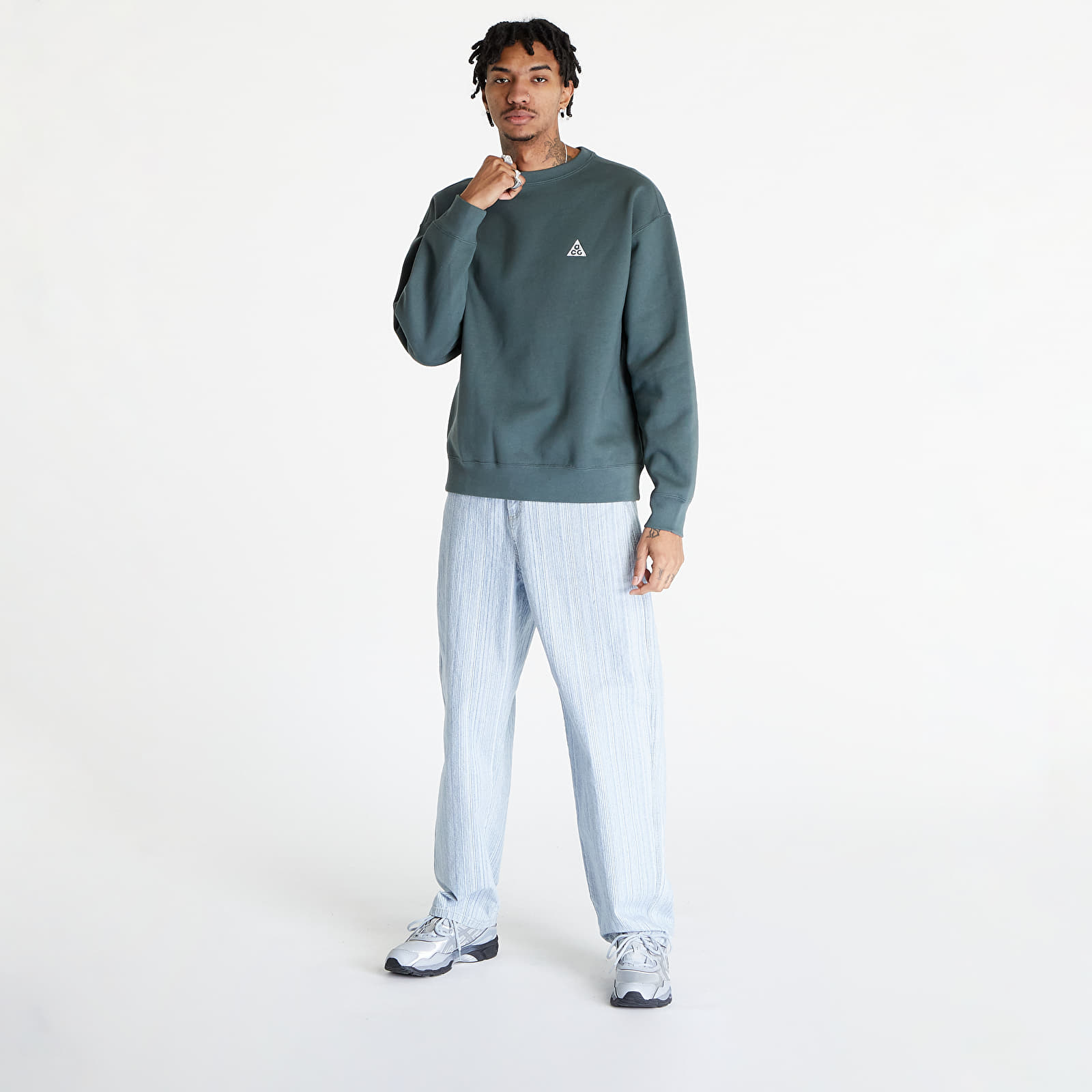 Mikiny Nike ACG Therma-FIT Fleece Crew Vintage Green/ Vintage Green/ Summit White