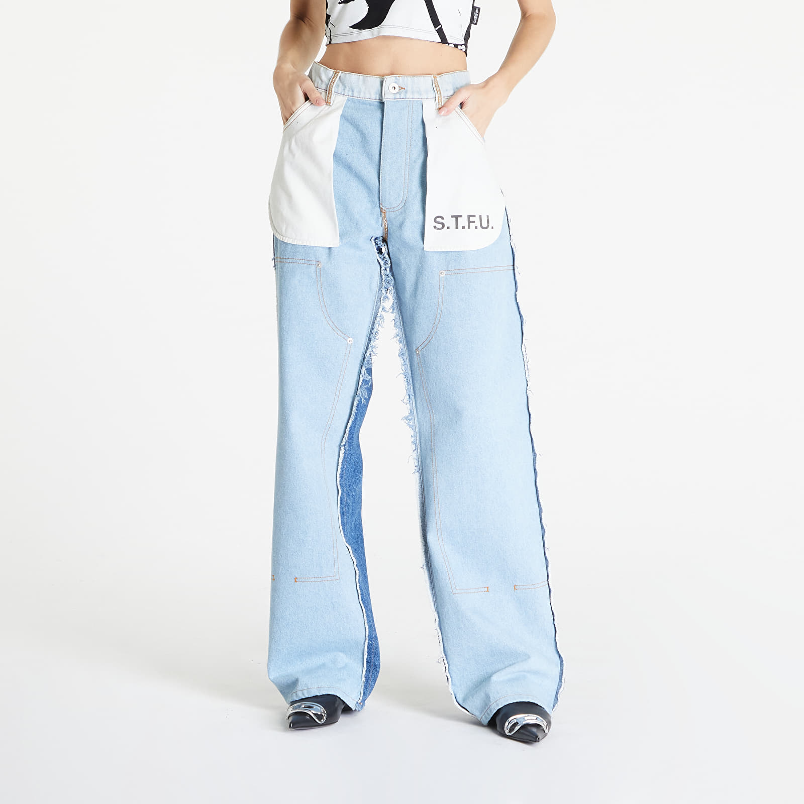Džíny HERON PRESTON Washed Insideout Carpenter Indigo/ Black