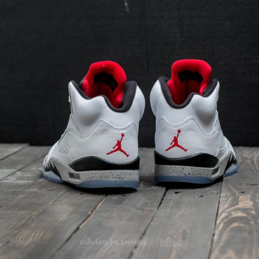 Men s shoes Air Jordan 5 Retro White University Red Black Footshop