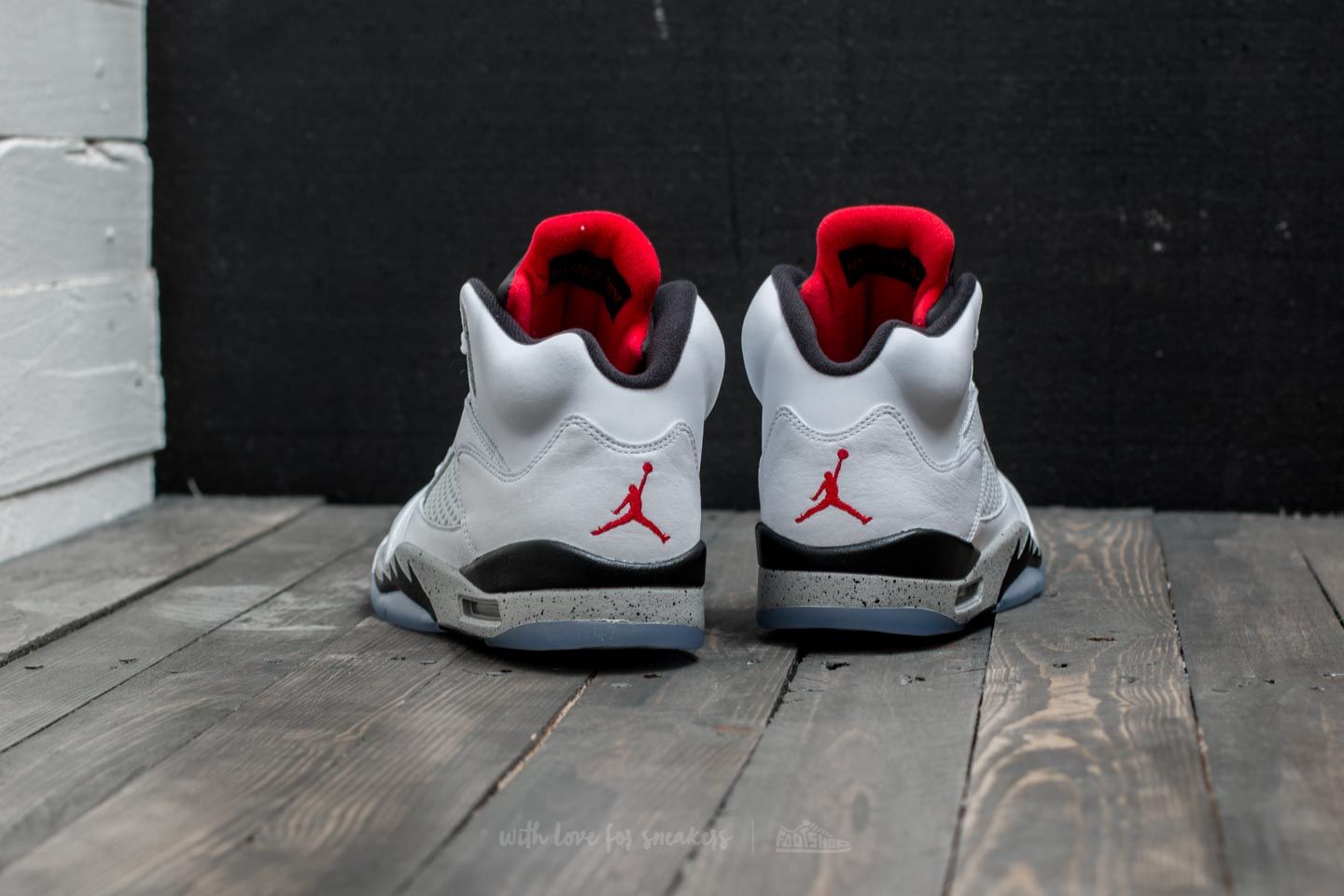Men s shoes Air Jordan 5 Retro White University Red Black Footshop