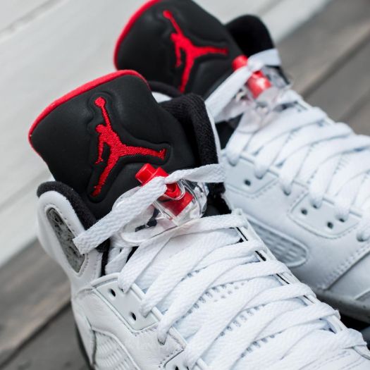 air jordan 5 retro white university red black