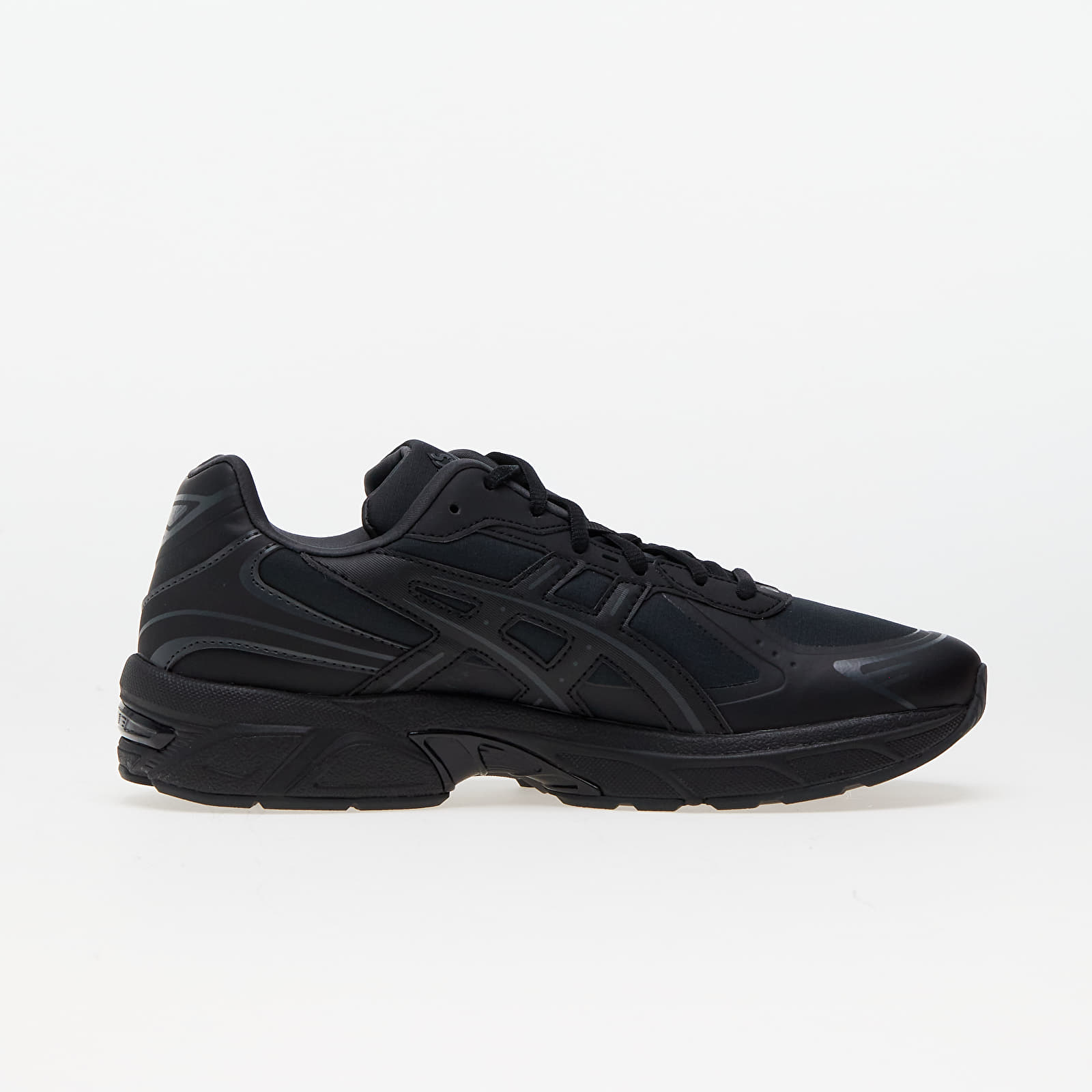 Solid black top asics shoes