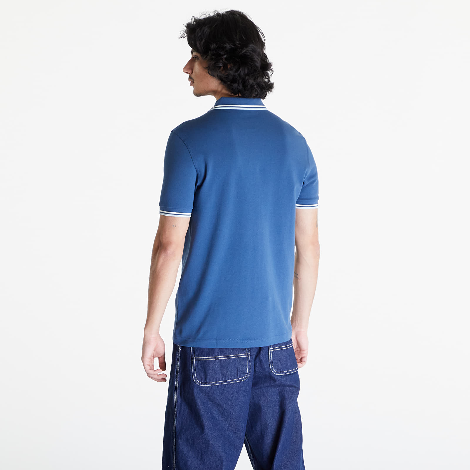 Koszulki FRED PERRY Twin Tipped Polo Short Sleeve Tee Midnight Blue/ Ecru/ Light Ice