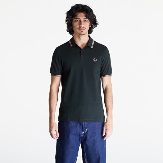 Tricou FRED PERRY Twin Tipped Polo Short Sleeve Tee Night Green/ Warm Grey/ Light Rust